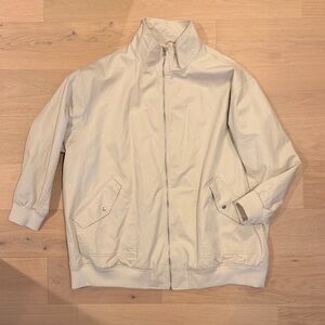 ASOS Curve Neutral Cream Zip-Front Fully Lined Oversized Bomber Style Jacket